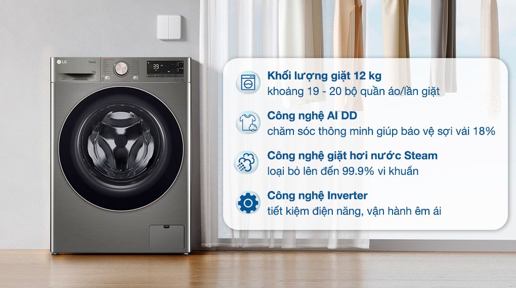 Hướng dẫn sử dụng và bảo trì máy giặt LG lồng ngang FV1412S3PA để kéo dài tuổi thọ máy