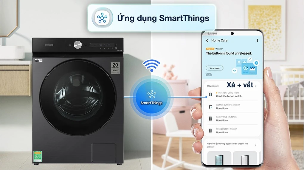 Review chi tiết máy giặt Samsung 12kg WW12CB944DGB/SV: Giặt sạch hơn – thông minh hơn – bền hơn
