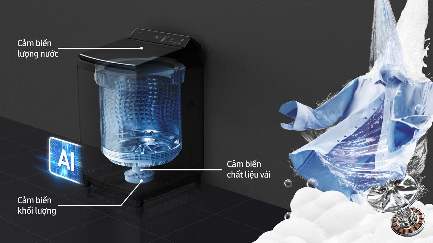 Trải nghiệm máy giặt Samsung cửa trên WA80F21B9BSV với khối lượng lớn, công nghệ hiện đại