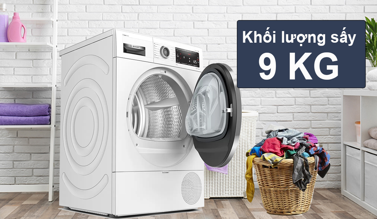 Những lý do khiến bạn lựa chọn ngay máy sấy quần áo Boshc 9kg WTX87MH0SG