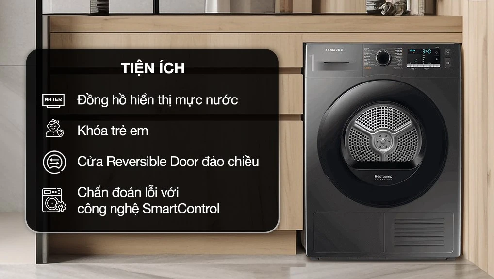 Những lý do bạn nên lựa chọn máy sấy quần áo Samsung heatpump DV90TA240AX/SV