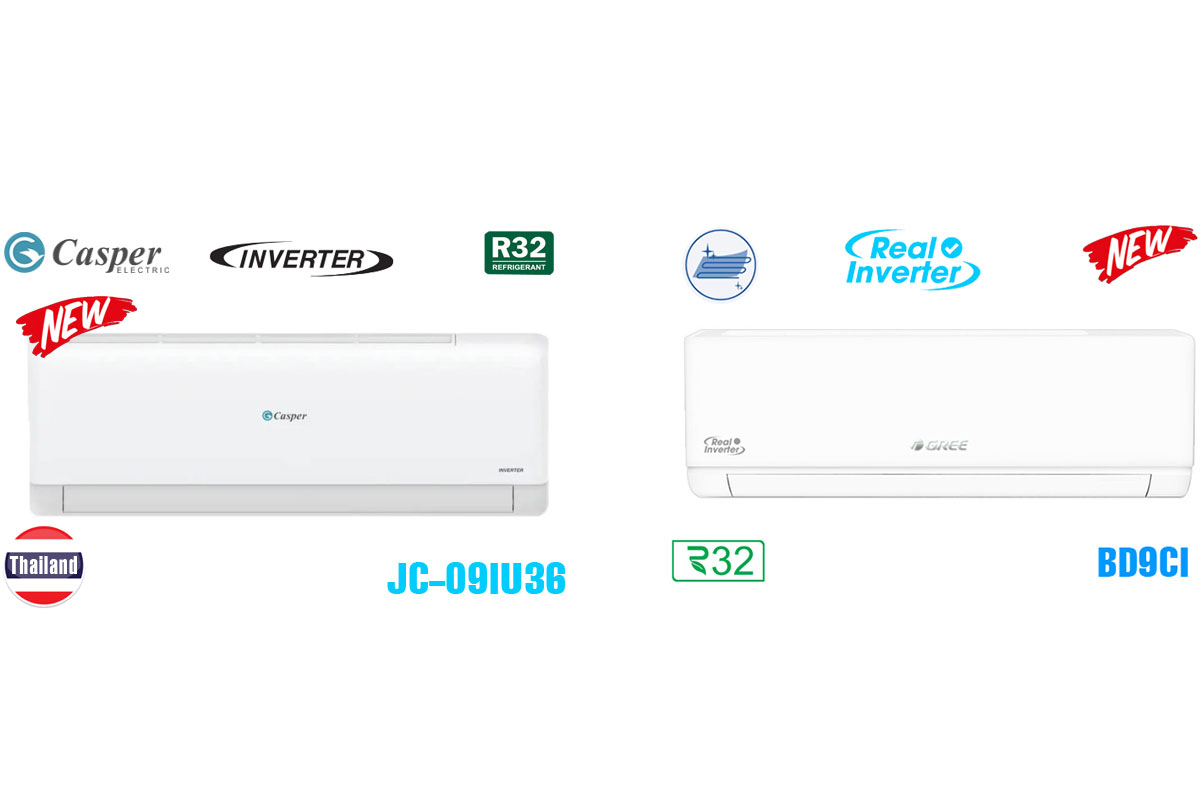 So sánh giữa điều hòa Casper JC-09IU36 và Gree BD9CI, nên mua điều hòa giá rẻ nào?