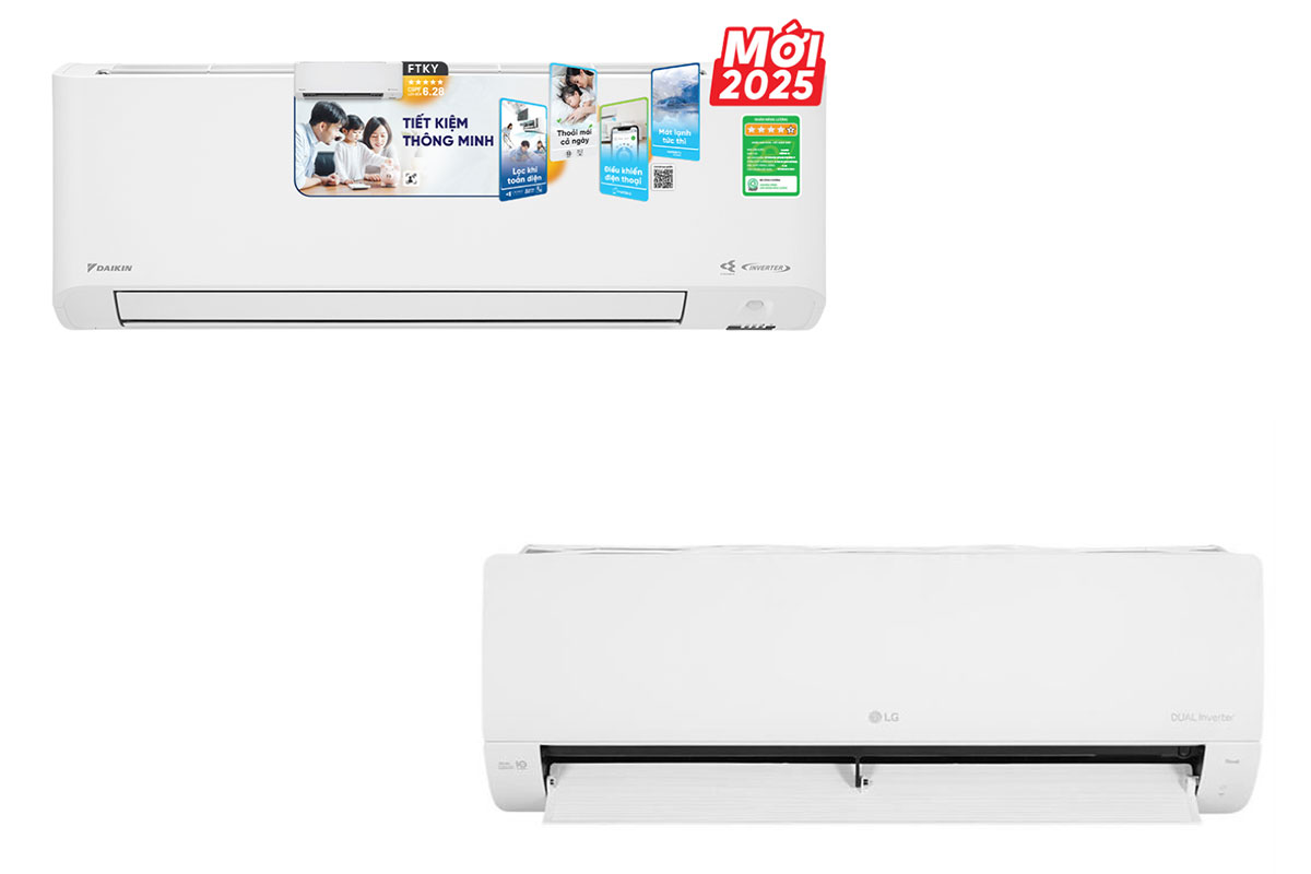 So sánh chi tiết chất lượng giữa điều hòa Daikin FTKY25ZVMV và điều hòa LG IEC09M1