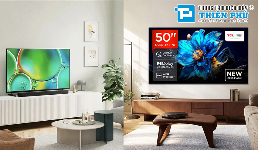 So sánh chi tiết giữa tivi Sony K-50S25VM2 và TCL 50P7K, tivi 50 inch nào đáng giá?