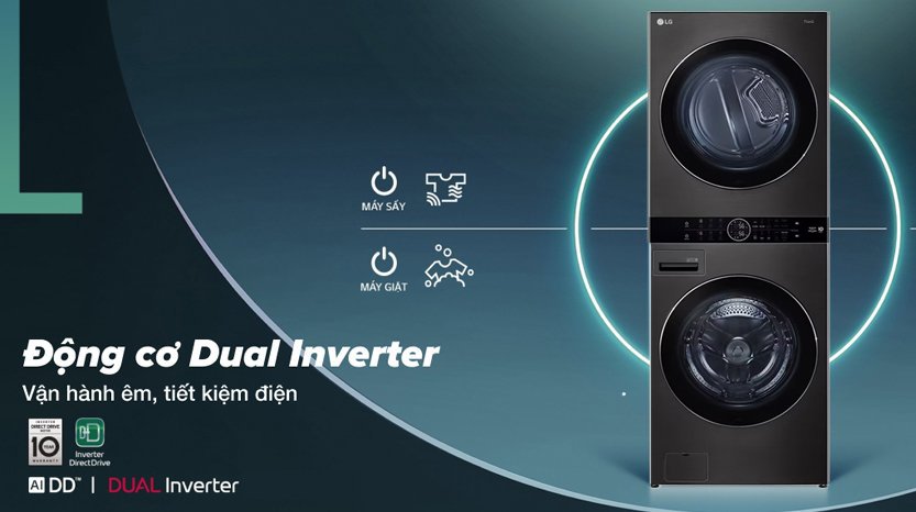 Tháp giặt sấy LG Inverter WashTower WT1410NHB tối ưu hóa mọi không gian sống