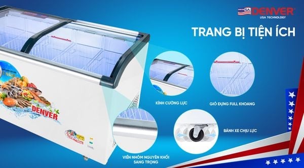 Sở hữu ngay tủ đông Denver 800 lít AS 1580K lựa chọn trưng bày hoàn hảo