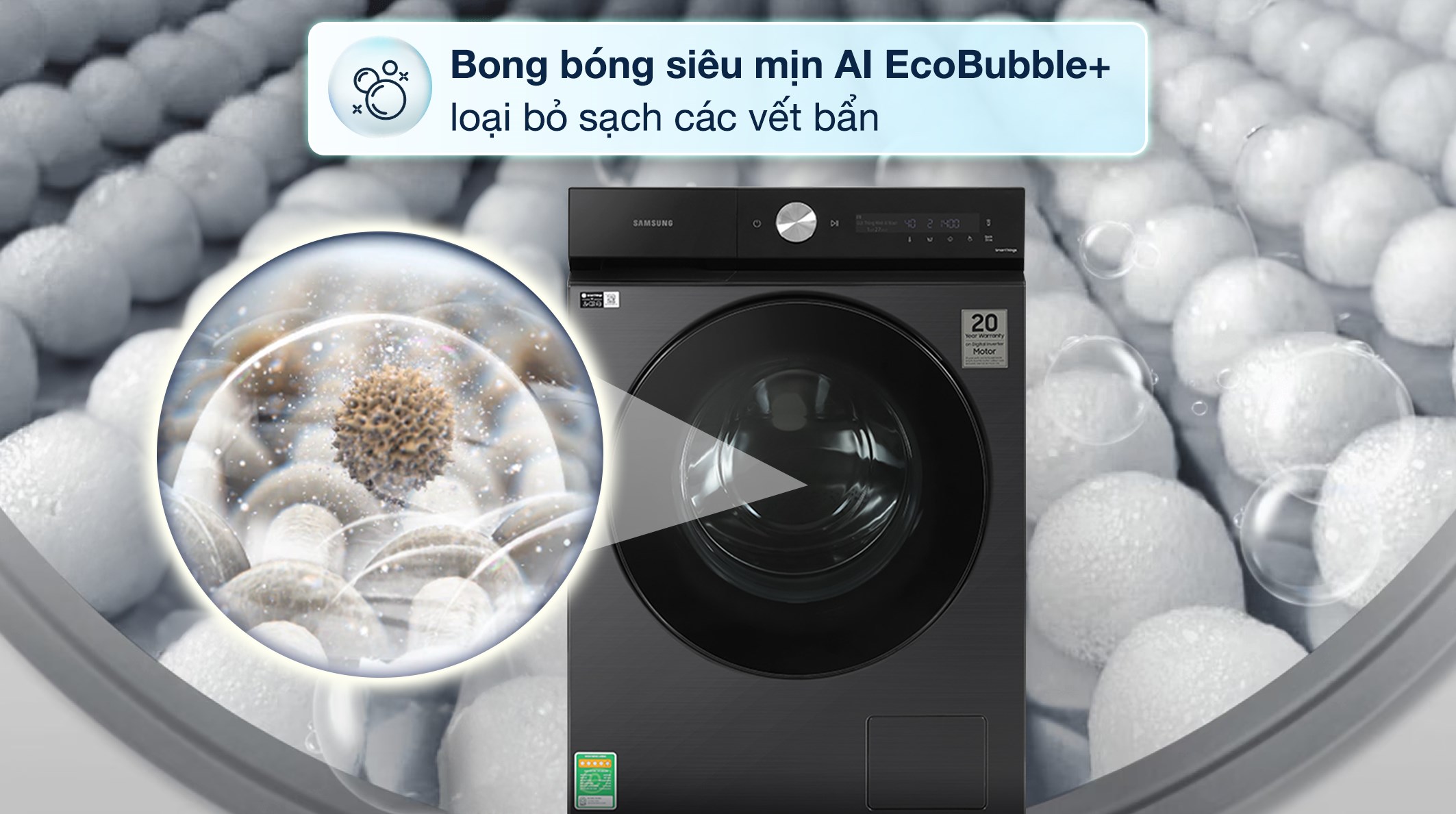 Review chi tiết máy giặt Samsung 12kg WW12CB944DGB/SV: Giặt sạch hơn – thông minh hơn – bền hơn