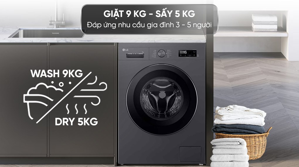 Tìm hiểu 8 lý do máy giặt sấy LG 9kg FB1209D5M nên trải nghiệm cho gia đình