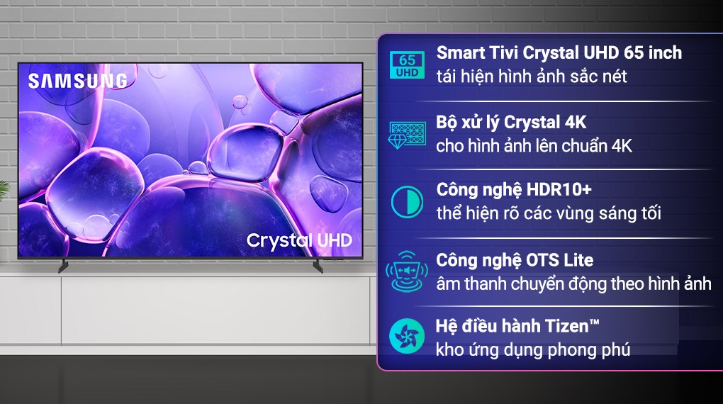 Tại sao Smart tivi Samsung 65 inch UA65U8550FKXXV được đánh giá cao về màu sắc và độ tương phản