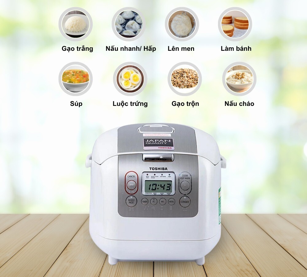 Khám phá những tính năng nổi bật ở nồi cơm điện tử Toshiba RC-18NTFV(W) 1.8 Lít nấu nhanh, tiết kiệm điện