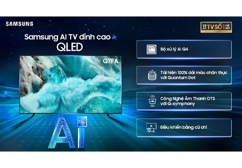 Smart tivi Samsung 55 inch QA55Q7FAAKXXV có đáng mua 2025? Trải nghiệm thực tế hình ảnh, âm thanh và AI Vision