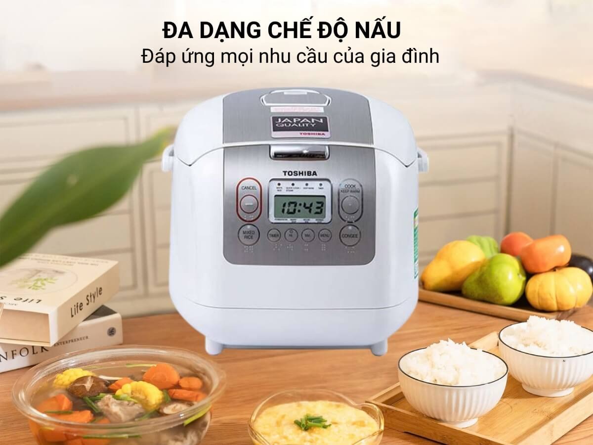 Khám phá những tính năng nổi bật ở nồi cơm điện tử Toshiba RC-18NTFV(W) 1.8 Lít nấu nhanh, tiết kiệm điện