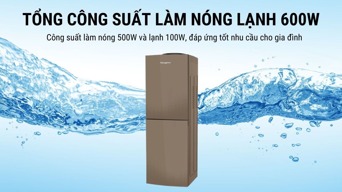 Mô tả chi tiết cây nước nóng lạnh Kangaroo KG58A3 thiết kế hiện đại, làm nóng lạnh nhanh, tiết kiệm điện