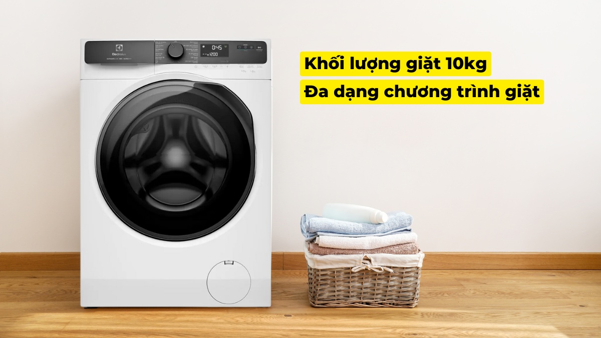 Tối ưu thời gian giặt giũ với máy giặt Electrolux lồng ngang 10kg EWF1023P5WC