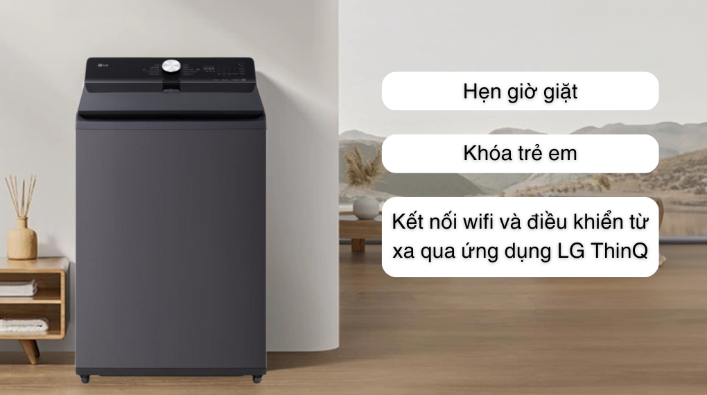Máy giặt LG cửa trên T2725SX5G dung tích khổng lồ nhưng vẫn tiết kiệm điện