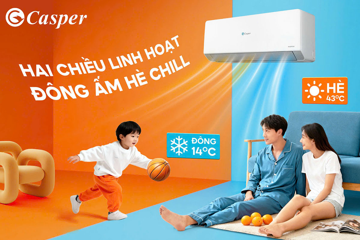 Đánh giá điều hòa Casper 2 chiều 9000btu QH-09IU36A dùng có tốn điện không?
