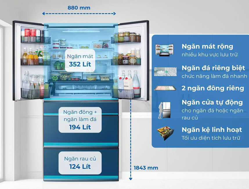 Nên lựa chọn mẫu tủ lạnh Hitachi 6 cánh R-GW670TV(XM) không?