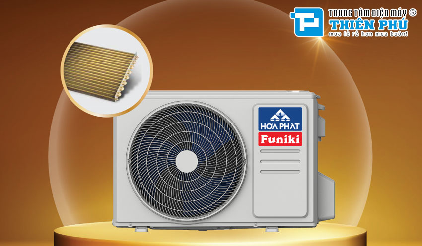 Công nghệ Golden Fin trên điều hòa cây Funiki 36000btu FC36MMC1 - Giải pháp chống bám bẩn và tăng tuổi thọ máy