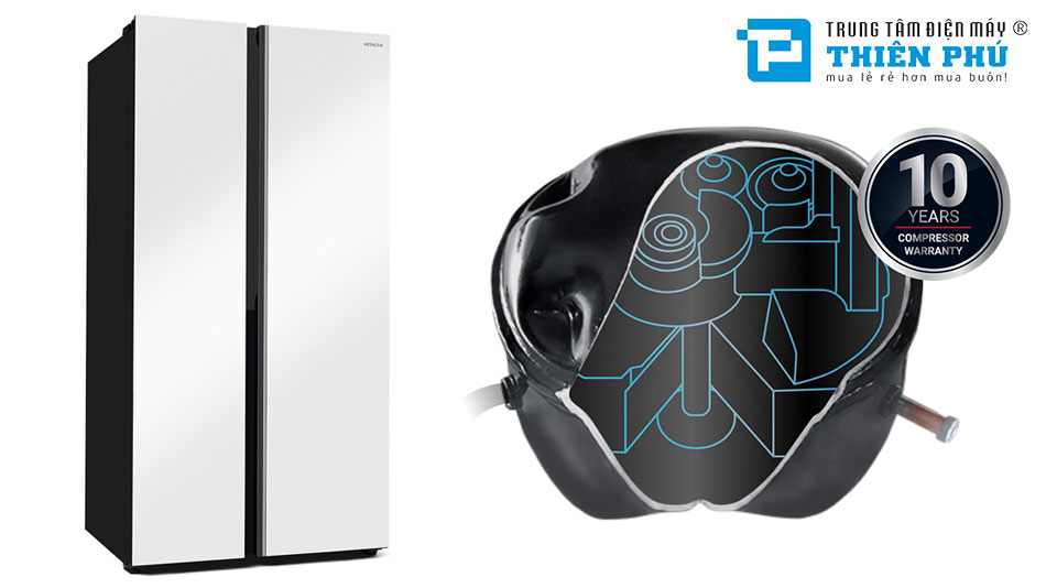 Tủ Lạnh Hitachi Side By Side Inverter 656 Lít HRSN9713ESMGWVN