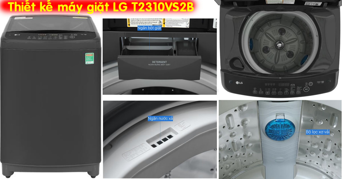 Giặt 3 luồng thông minh – sạch sâu, bảo vệ sợi vải với máy giặt LG 10kg T2310VS2B