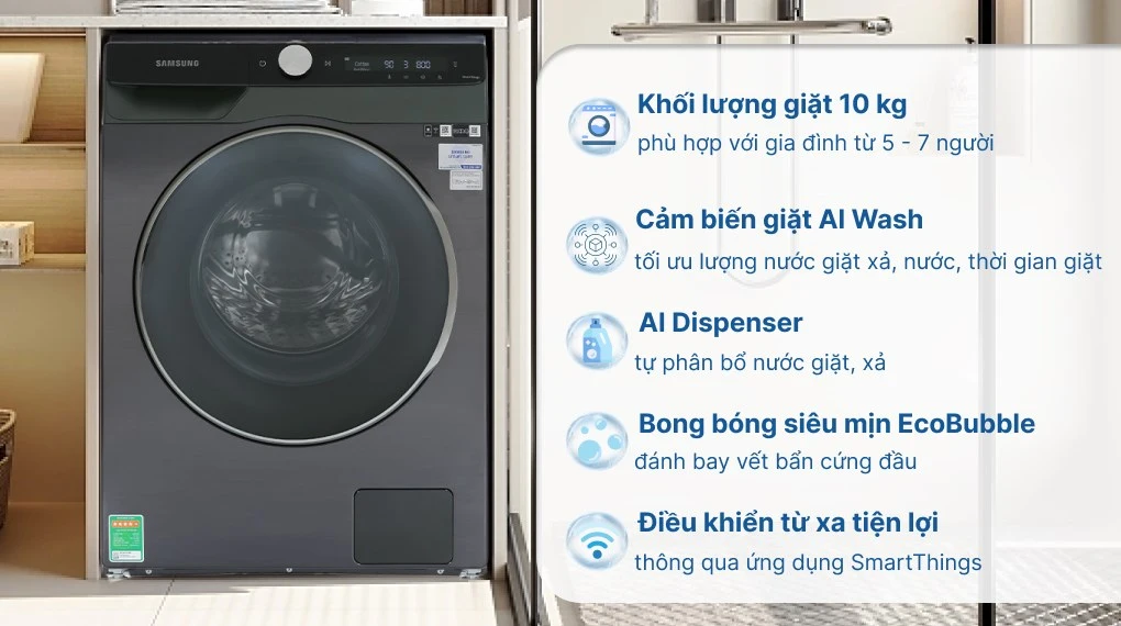 Liệt kê 4 máy giặt Samsung cửa trước phù hợp với gia đình có từ 4-7 thành viên