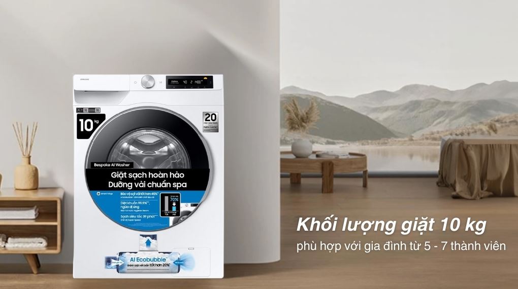 Liệt kê 4 máy giặt Samsung cửa trước phù hợp với gia đình có từ 4-7 thành viên