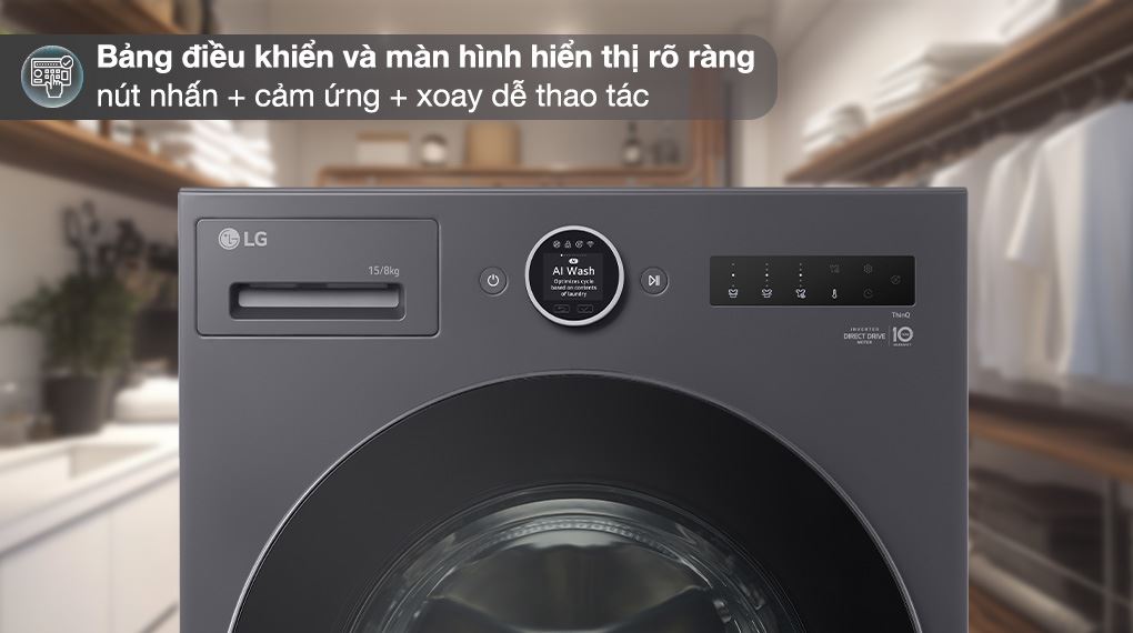 Máy giặt LG 12kg FX1412S3KAV gây ấn tượng bởi loạt công nghệ hiện đại