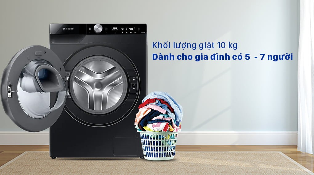 Máy giặt Samsung cửa ngang 10kg WW10DB7U34GBSV nổi bật công nghệ hiện đại đỉnh cao năm 2025 