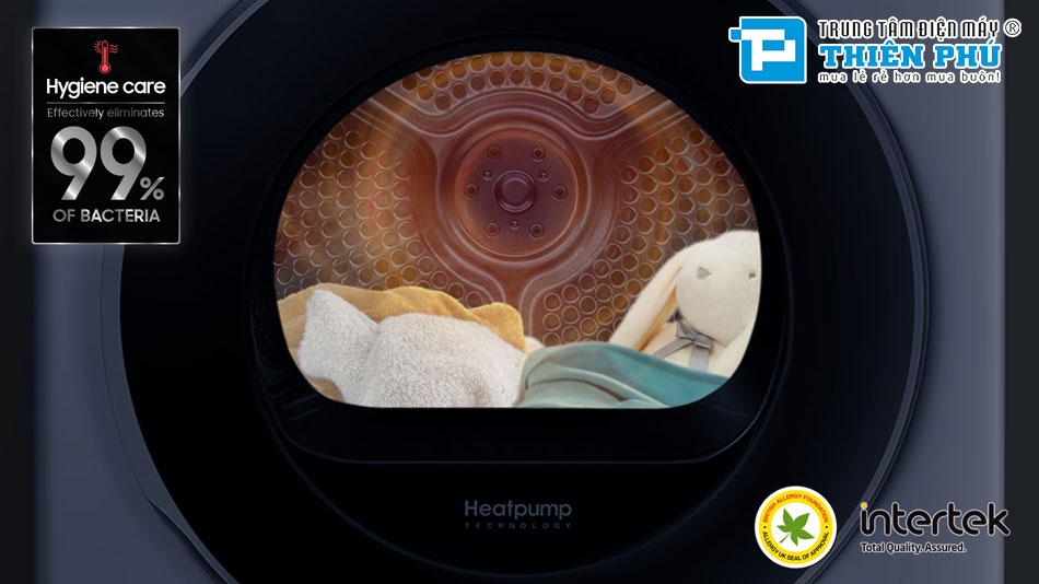 Sấy khô hoàn hảo bảo vệ quần áo với máy sấy quần áo Samsung 9kg DV90T6240LB/SV