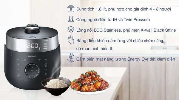 Trải nghiệm nấu cơm ngon chuẩn vị với nồi cơm điện cao tần Cuckoo CRP-LHTR1009
