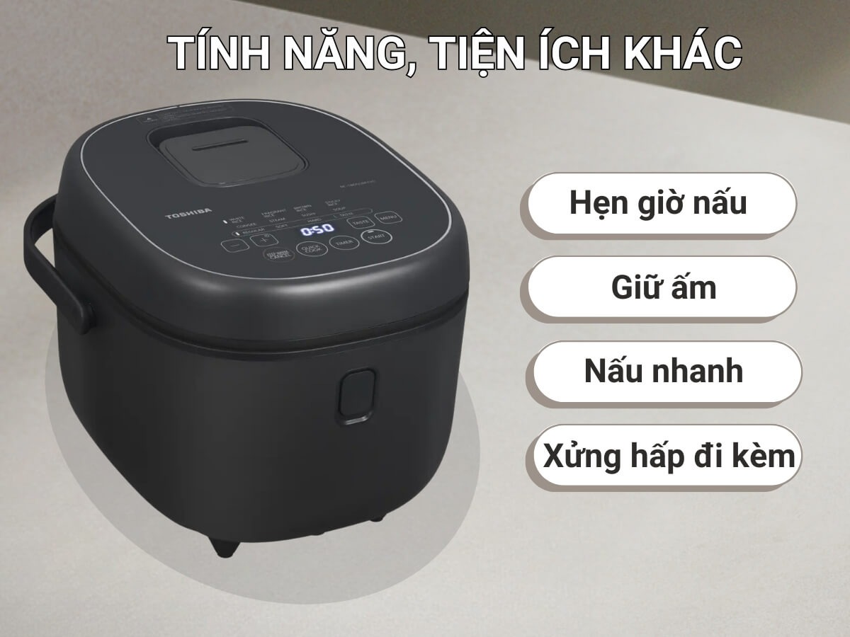 Nồi cơm điện tử Toshiba 1.8 Lít RC-18DR4TVN(H) giữ trọn dinh dưỡng trong từng hạt gạo