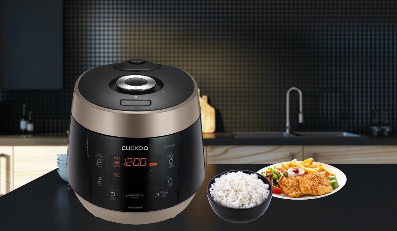 Nồi cơm áp suất điện tử Cuckoo CRP-PK1000S 1.8 Lít Vàng-Đen đỉnh cao công nghệ nấu nướng cho gia đình