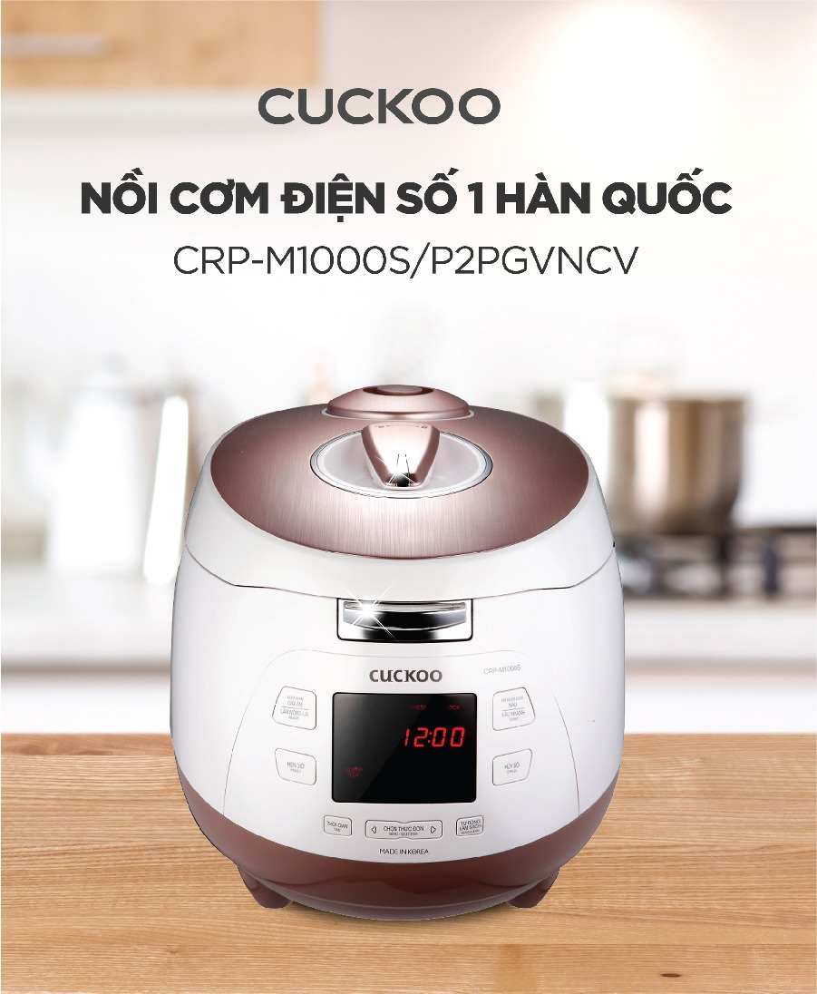 Nồi cơm áp suất điện tử Cuckoo CRP-M1000S 1.8 Lít Trắng – Hồng giải pháp nấu cơm nhanh, ngon và tiện nghi cho mọi gia đình