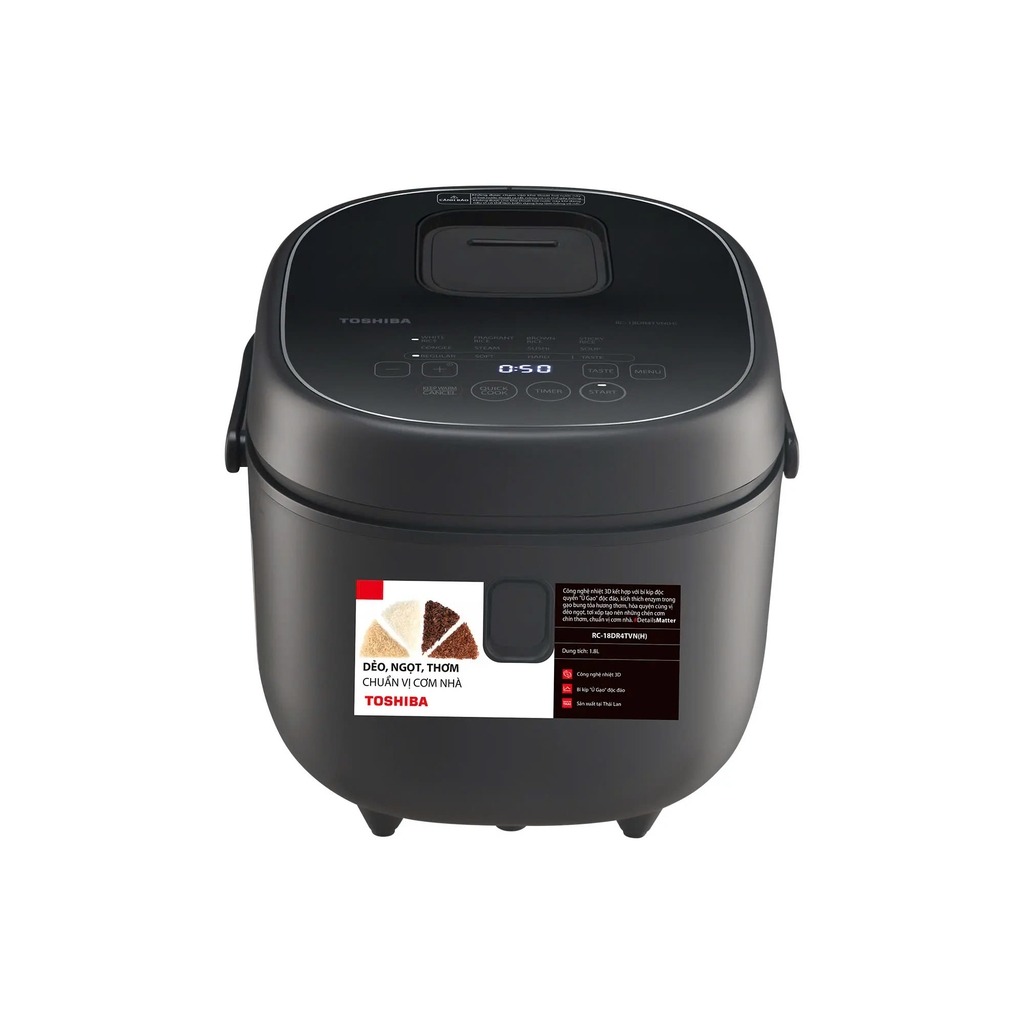 Nồi cơm điện tử Toshiba 1.8 Lít RC-18DR4TVN(H) giữ trọn dinh dưỡng trong từng hạt gạo