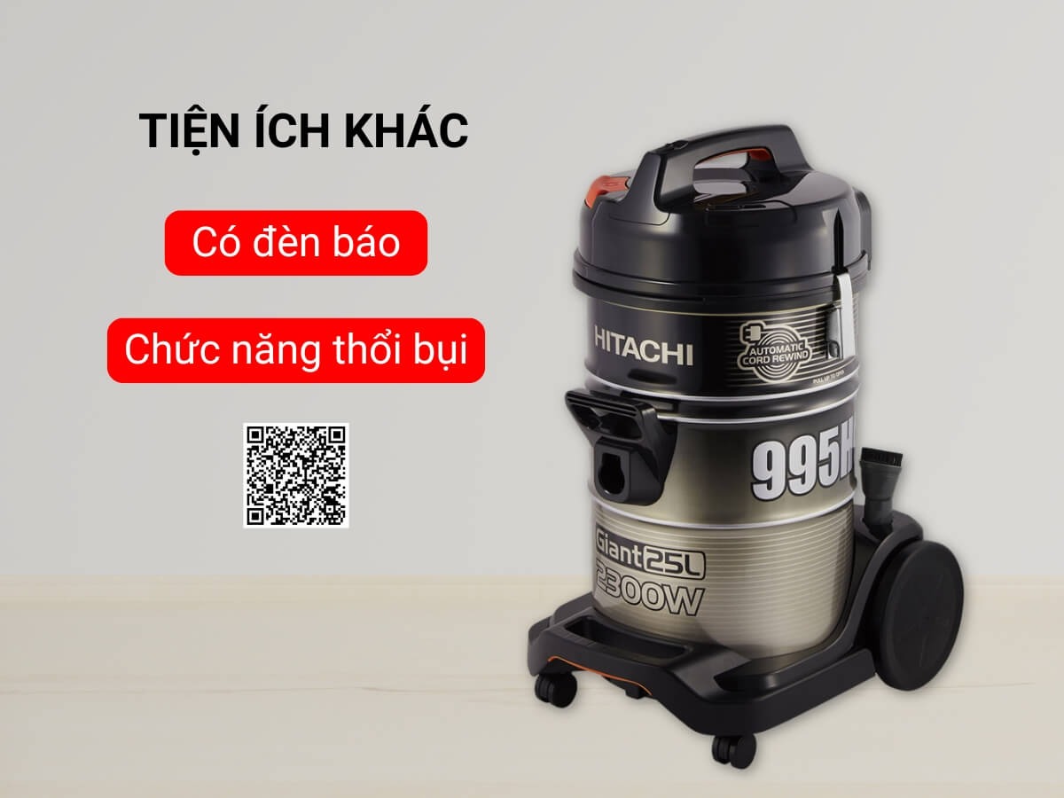 Máy hút bụi Hitachi CV-995HCA sức mạnh công nghệ giúp làm sạch mọi không gian