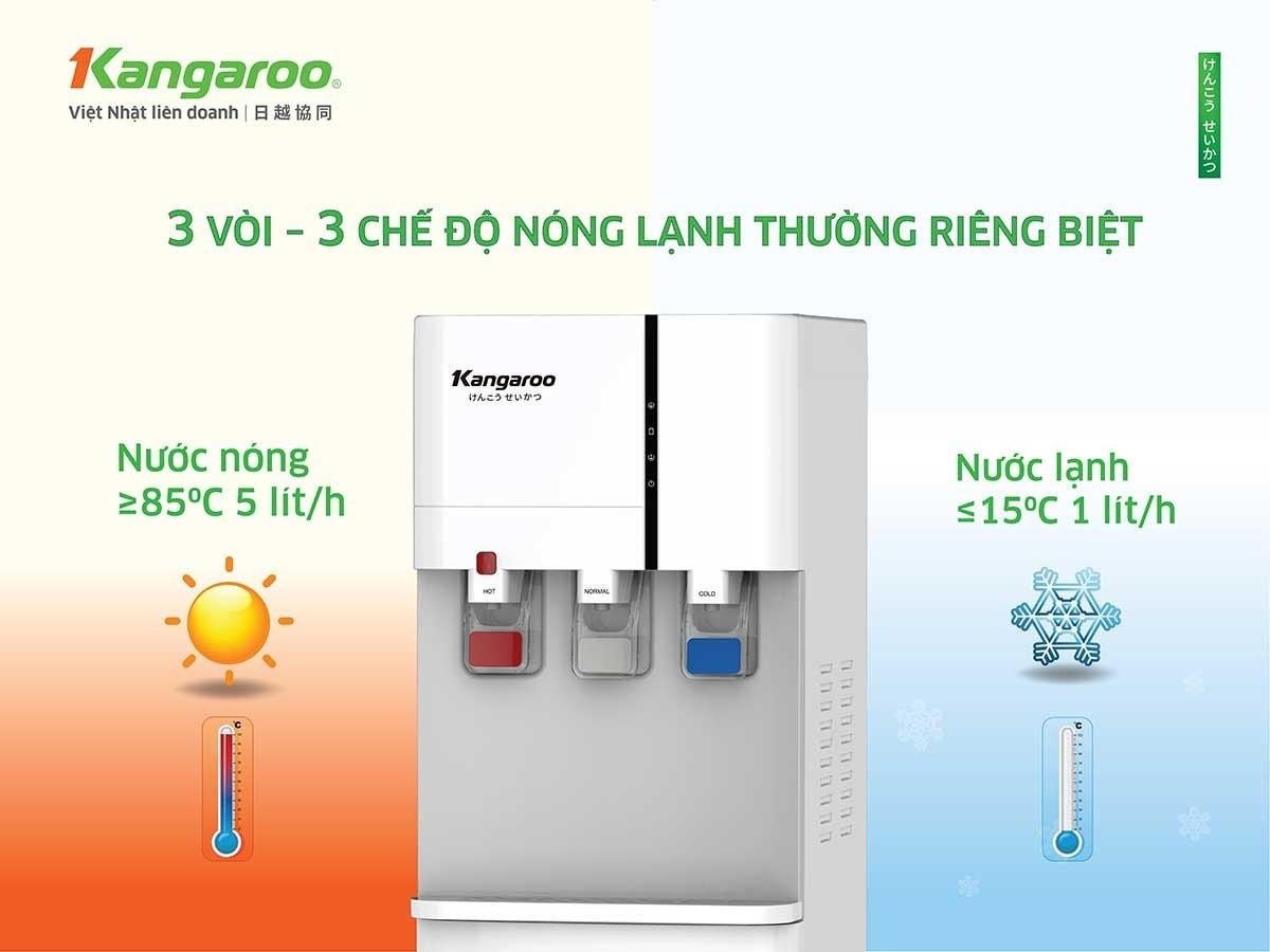Cây nước nóng lạnh Kangaroo KG59A3 thiết kế thông minh, dễ dàng sử dụng