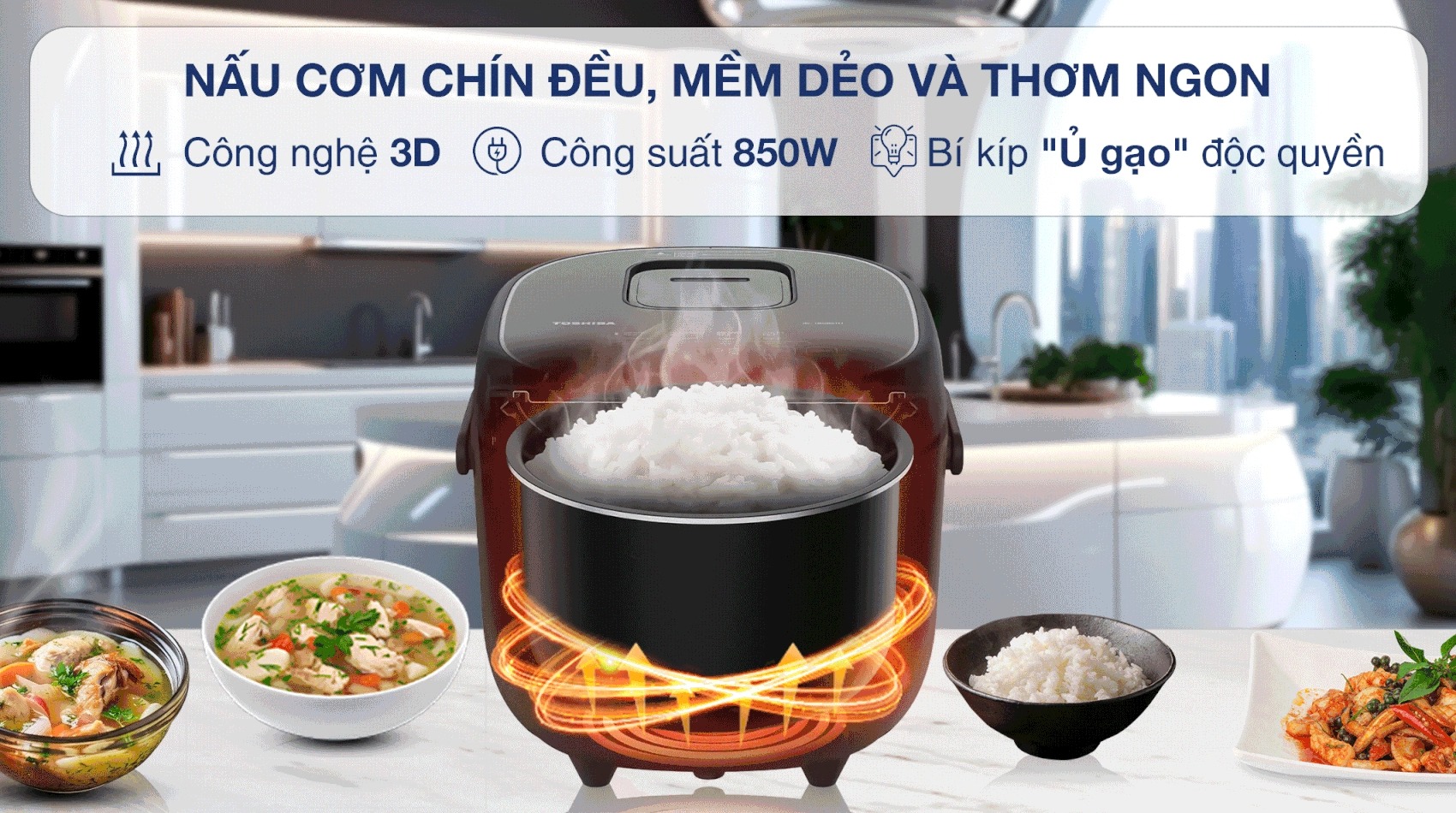 Nồi cơm điện tử Toshiba 1.8 Lít RC-18DR4TVN(H) giữ trọn dinh dưỡng trong từng hạt gạo