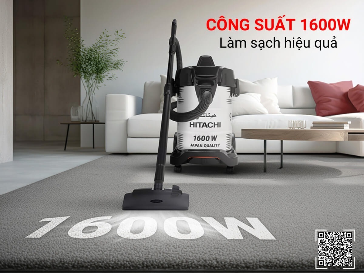 Khám phá máy hút bụi công nghiệp Hitachi CV-975PW với động cơ siêu mạnh mẽ
