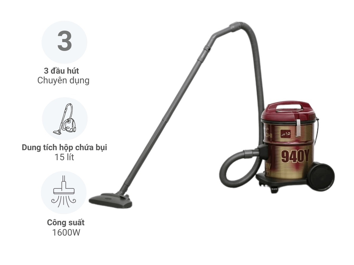 Máy hút bụi Hitachi CV-940Y công suất lớn, làm sạch tối ưu cho môi trường công nghiệp