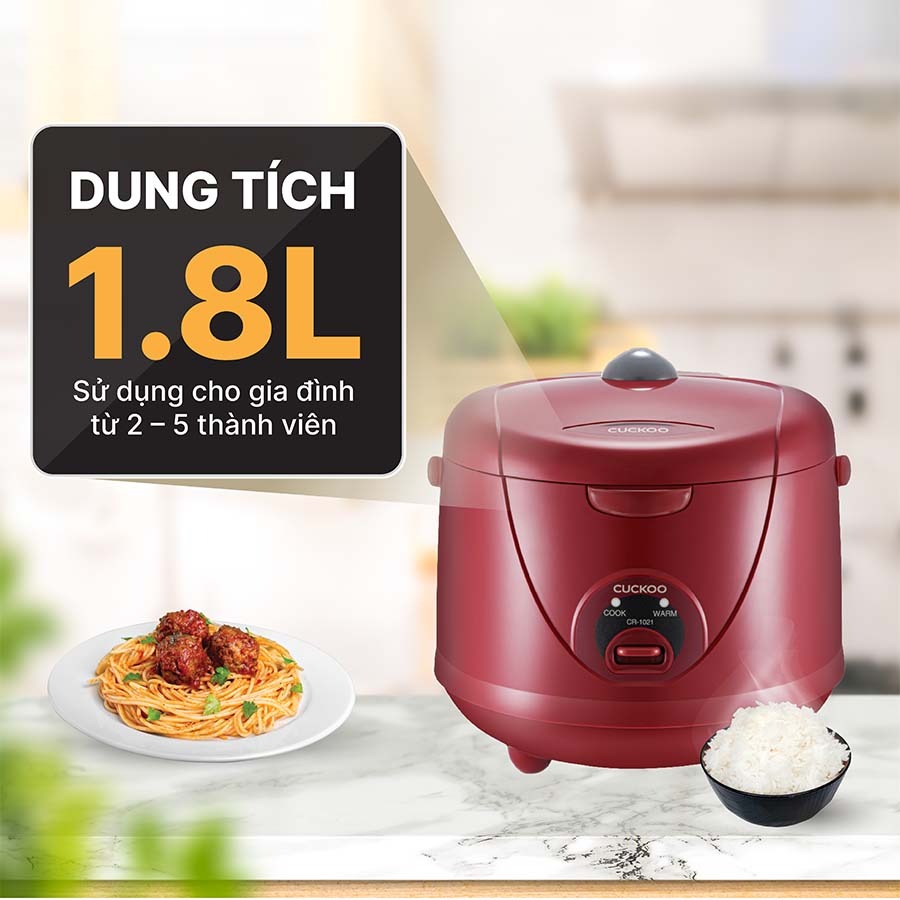 Review nồi cơm điện Cuckoo CR-1021R 1.8 Lít: công suất mạnh mẽ, cơm tơi ngon mỗi ngày
