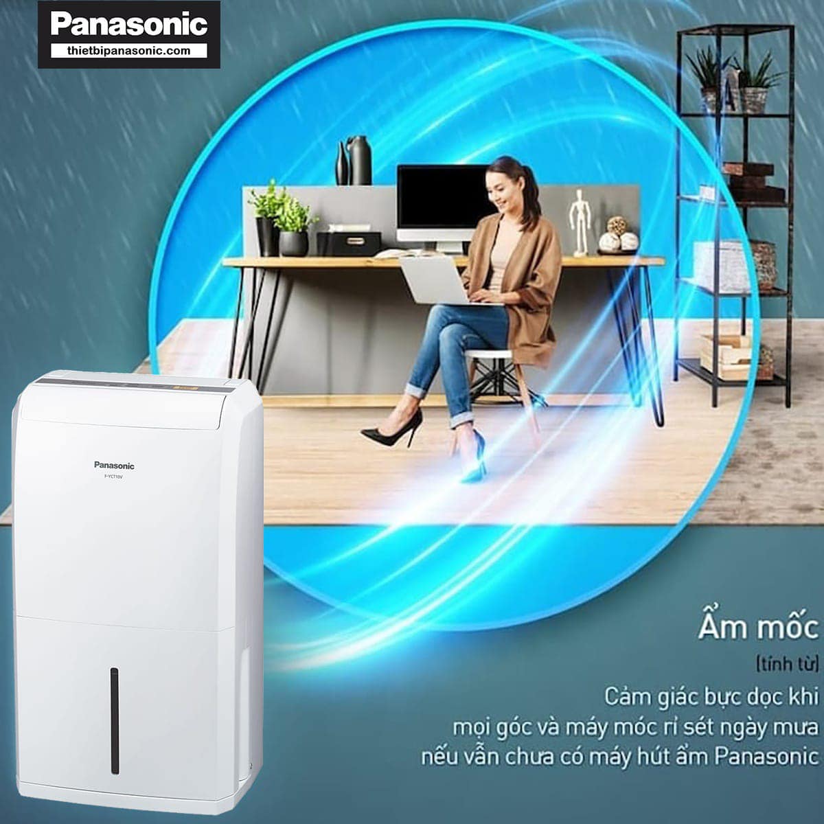 Máy hút ẩm Panasonic F-YCT10V giữ không khí khô ráo và bảo vệ sức khỏe gia đình