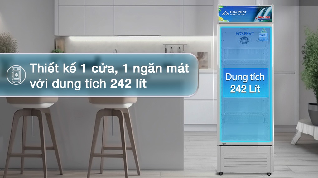 Mát lâu bền bỉ lợi nhuận như ý cùng tủ mát Hòa Phát 1 cánh HSR S6242