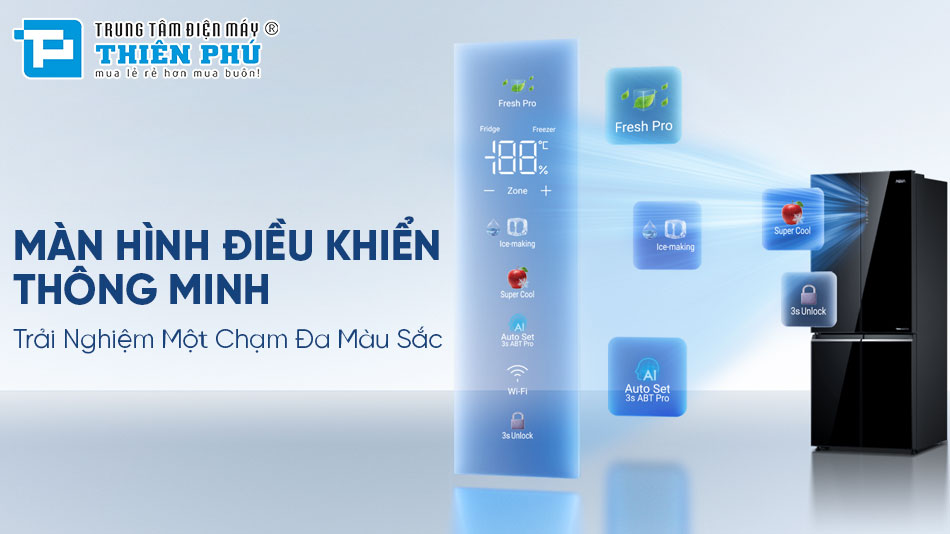 Tủ Lạnh Aqua Multi Door Inverter 529 Lít AQR-M600XA(GB)