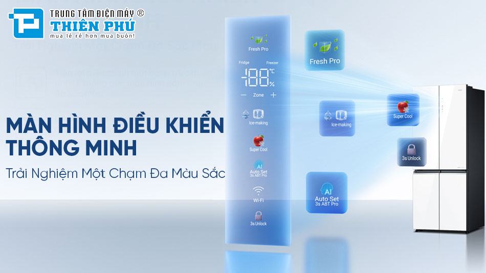 Tủ Lạnh Aqua Multi Door Inverter 529 Lít AQR-M600XA(GC)