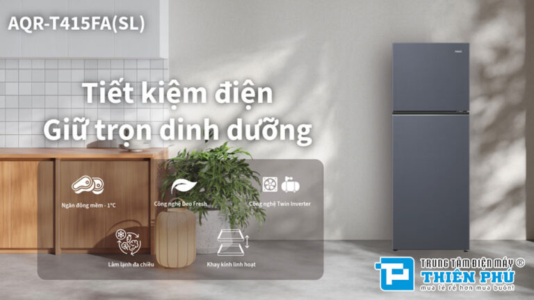 Tủ Lạnh Aqua Inverter 347 Lít AQR-T415FA(SL) Giải Pháp Bảo Quản Thực Phẩm Hiện Đại Cho Gia Đình