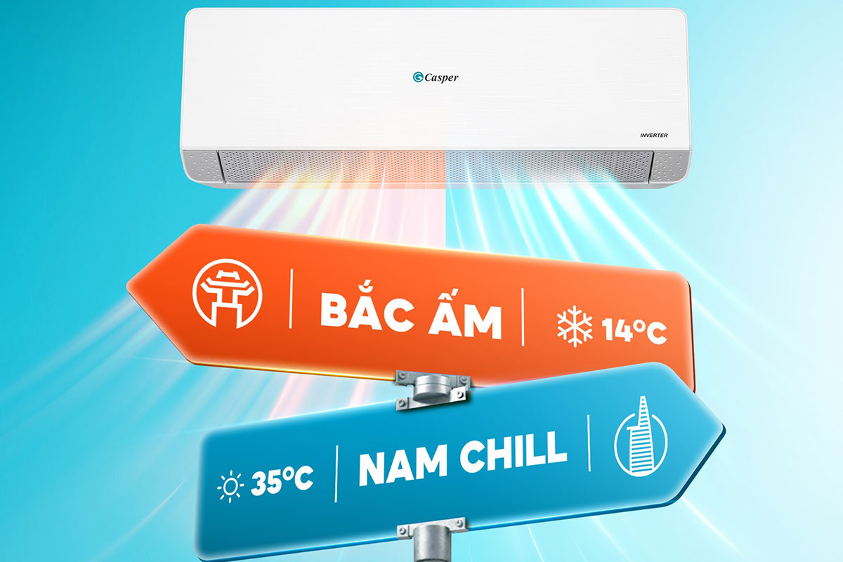Chỉ 15 triệu điều hòa Casper 2 chiều QH-24IU36A làm mát mùa Hè, sưởi ấm mùa Đông tiết kiệm chi phí