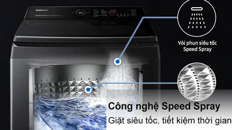 Máy giặt Samsung lồng đứng 12kg WA12CG5745BV/SV: Lựa chọn lý tưởng cho gia đình 4–7 thành viên
