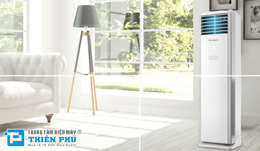 Vận hành êm – Tiết kiệm điện – Mát sâu hơn với điều hòa cây Gree 24000btu GVC24AM-K6NNC7B