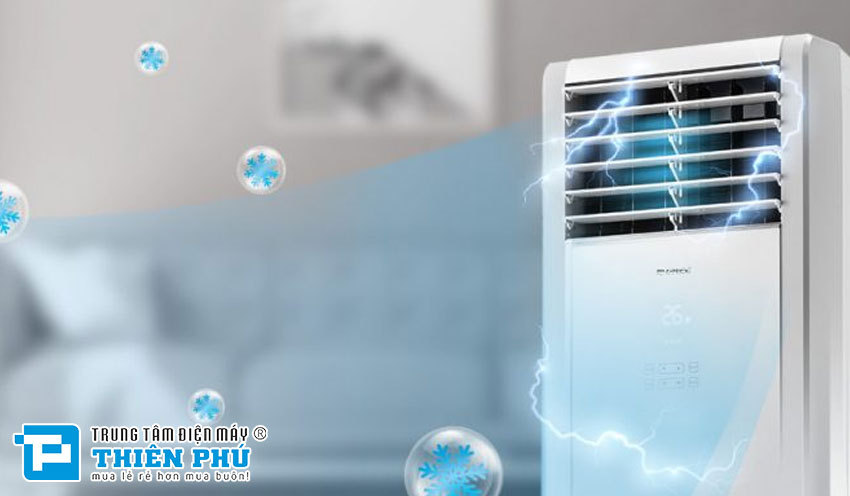 Vận hành êm – Tiết kiệm điện – Mát sâu hơn với điều hòa cây Gree 24000btu GVC24AM-K6NNC7B