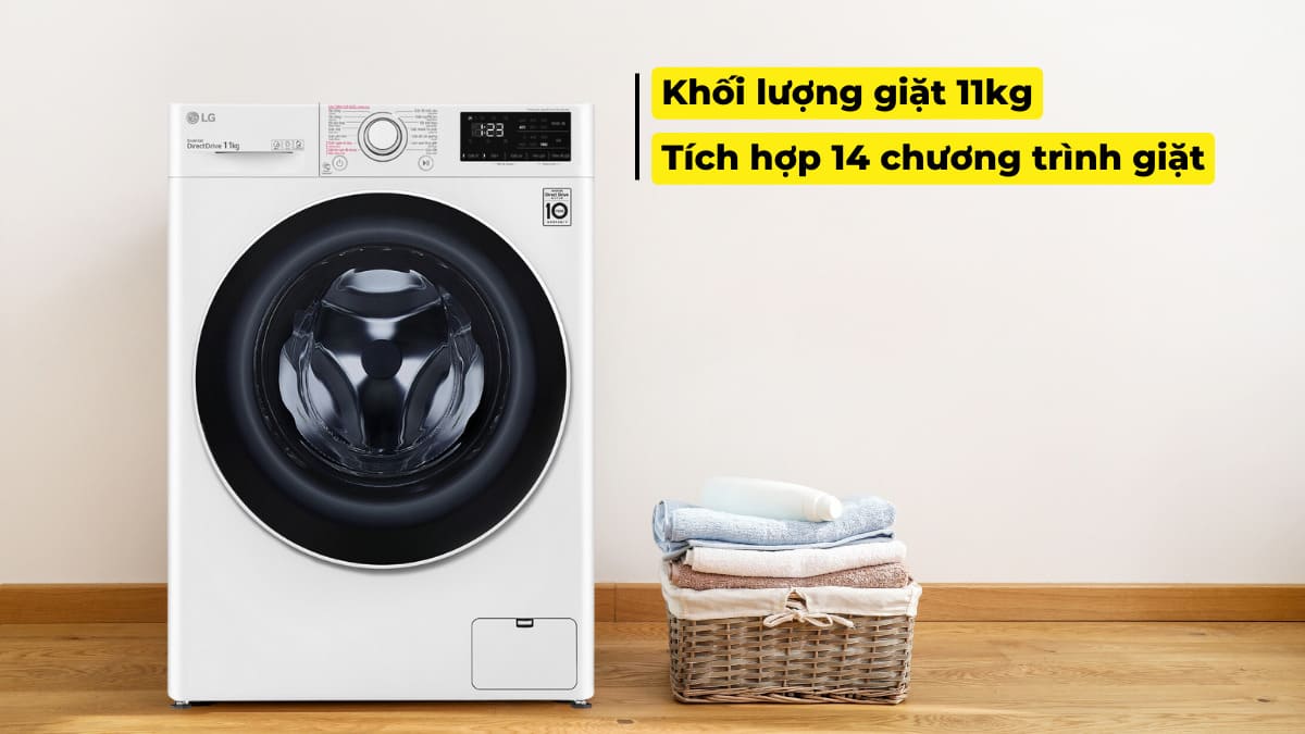 Đánh giá về máy giặt LG 11kg lồng ngang FX1411N5S và lồng đứng T2511VBTB: Điểm mạnh, điểm yếu và nên dùng loại nào?